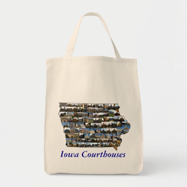 Iowa Courthouses Bag (blue text) (Front)