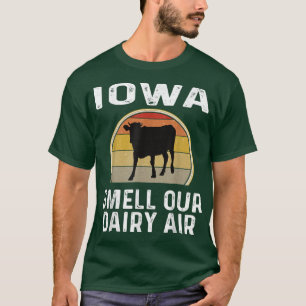 Iowa Dairy Farmer Smell Our Dairy Air Retro Cow Fu T-Shirt