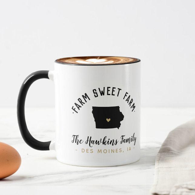 Iowa Farm Sweet Farm Family Monogram Mug (Creator Uploaded)