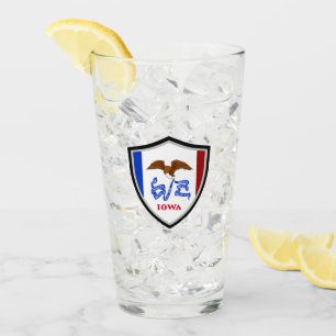 Iowa flag glass