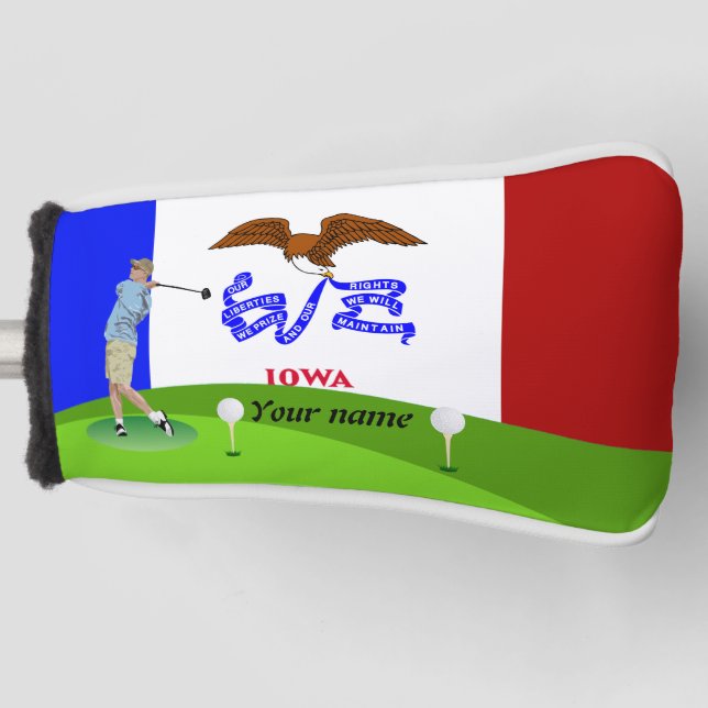 Iowa flag golf head cover (Front)