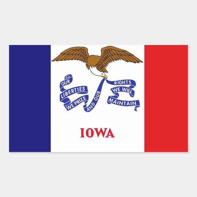 Iowa Flag Rectangular Sticker (Front)