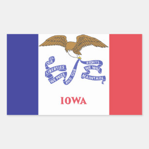 IOWA Flag - Rectangular Sticker