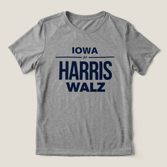 Iowa for Harris Walz Tri-Blend Shirt (Design Front)