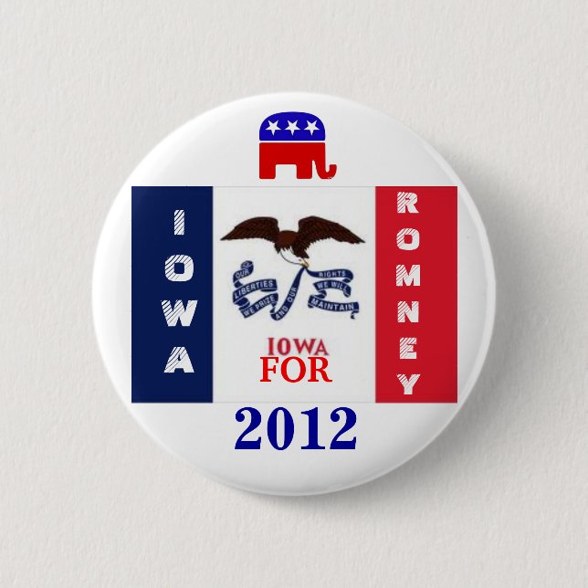 Iowa  for Romney 2012 6 Cm Round Badge (Front)
