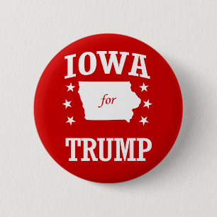 IOWA FOR TRUMP 6 CM ROUND BADGE