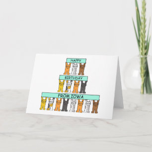 Iowa Happy Birthday Cats Card