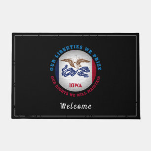 IOWA HAWKEYE STATE FLAG DOORMAT