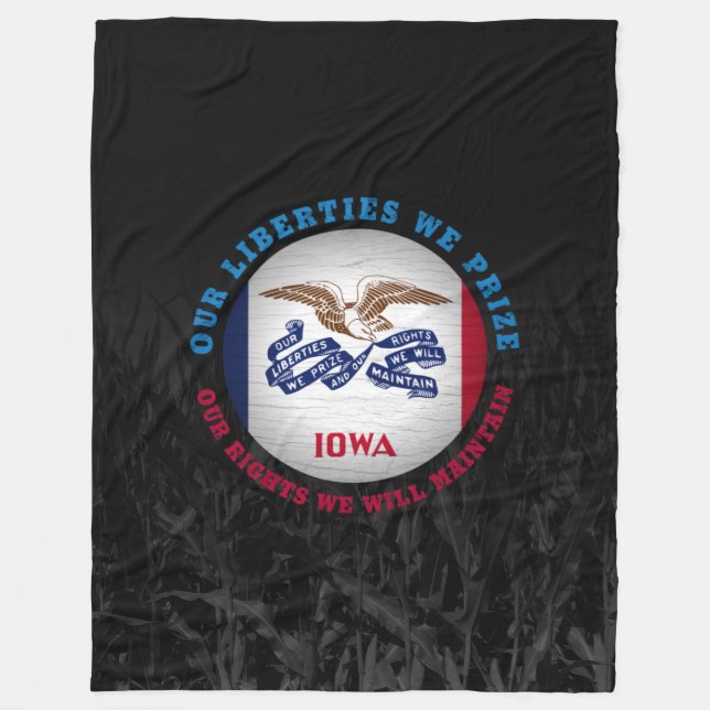 IOWA HAWKEYE STATE FLAG FLEECE BLANKET (Front)