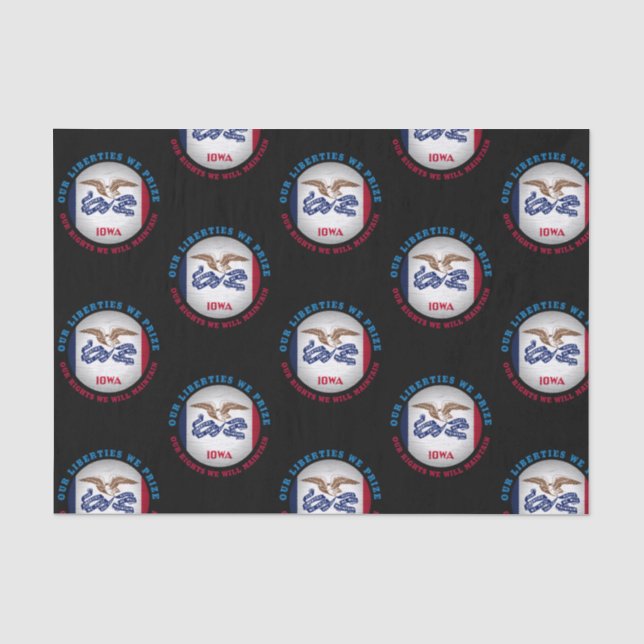 IOWA HAWKEYE STATE FLAG TISSUE PAPER (Front)