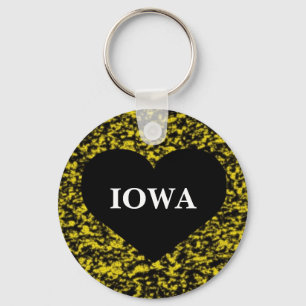 Iowa Heart Yellow Key Ring