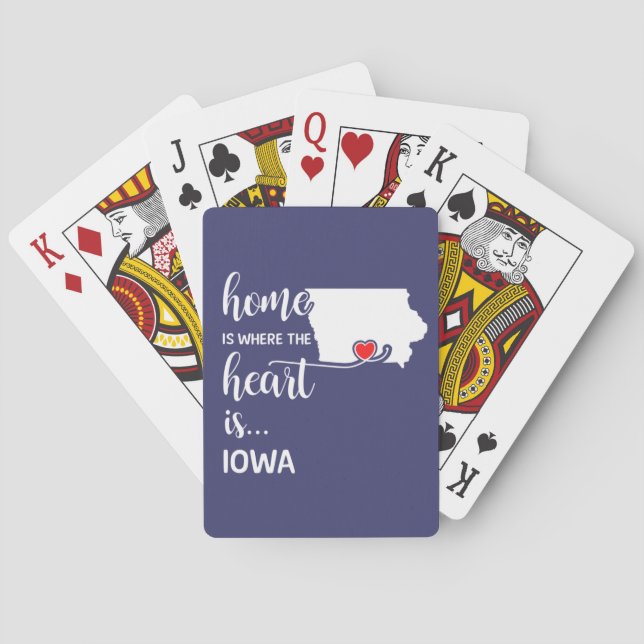 Iowa home is where the heart is playing cards (Back)