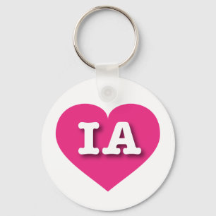 Iowa Hot Pink Heart - Big Love Key Ring