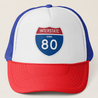 Iowa IA I-80 Interstate Highway Shield - Trucker Hat