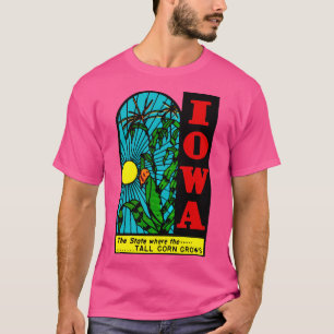Iowa Ia State Tall Corn Vintage Travel Decal T-Shirt