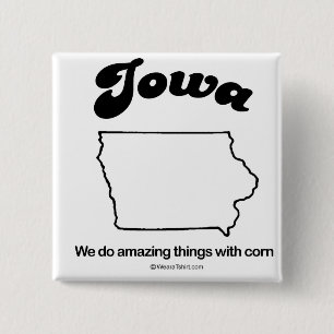 IOWA - "IOWA STATE MOTTO" T-shirts and Gear 15 Cm Square Badge