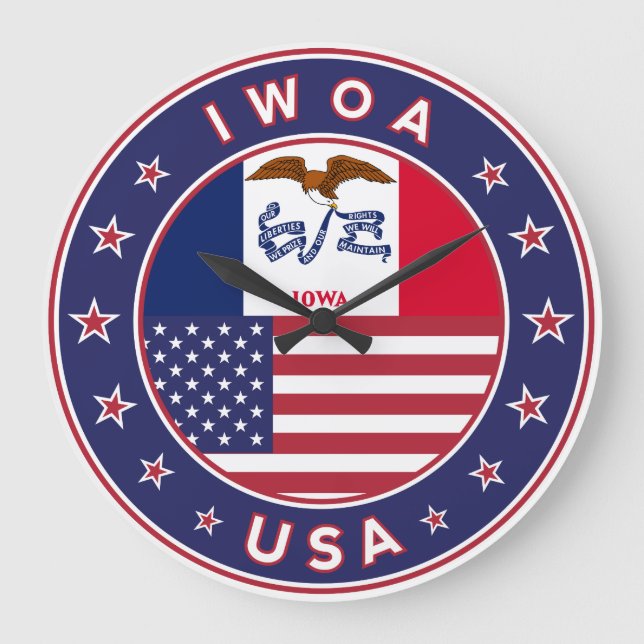 Iowa, Iowa sticker, bag, clock (Front)