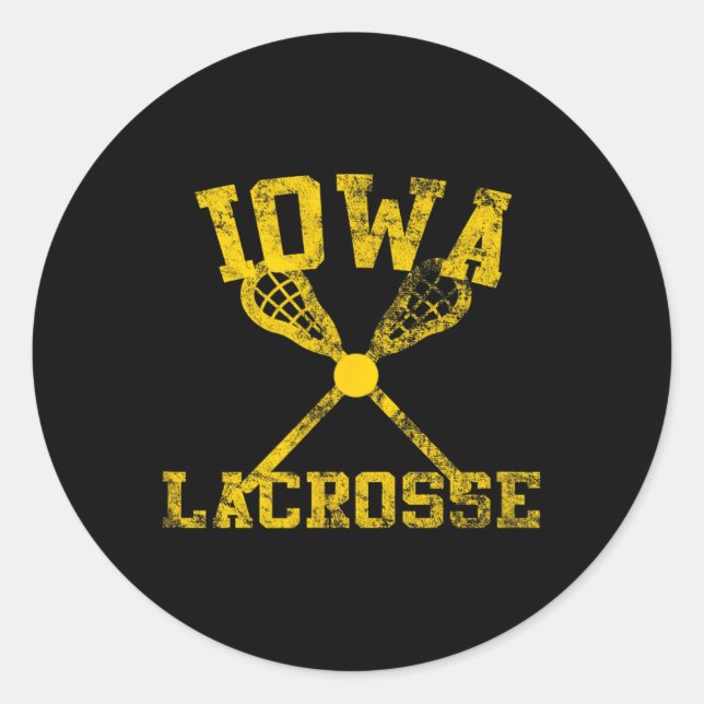Iowa Lacrosse  Classic Round Sticker (Front)