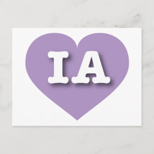 Iowa Lavender Heart - I love IA Postcard