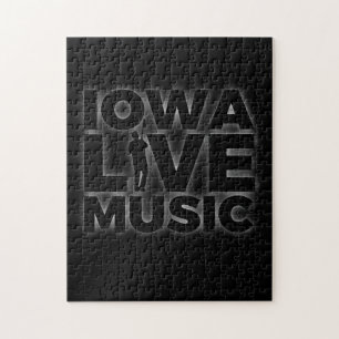 Iowa Live Music Guitar Player Gift Jigsaw Puzzle
