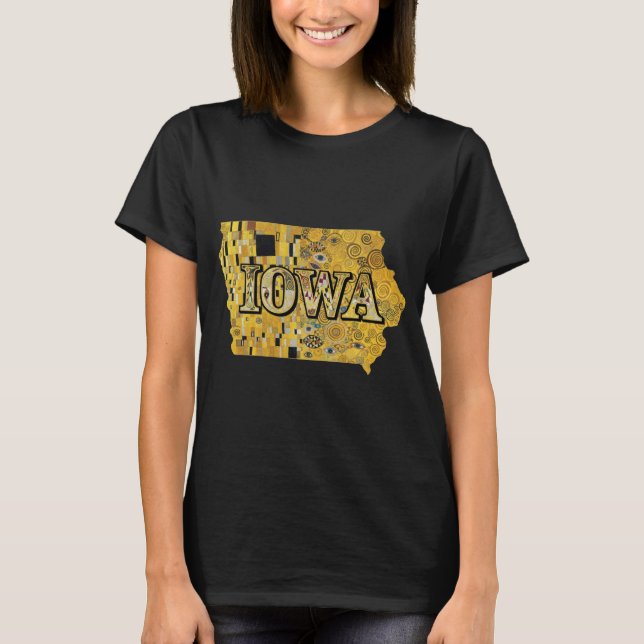Iowa Map and Text T-Shirt (Front)
