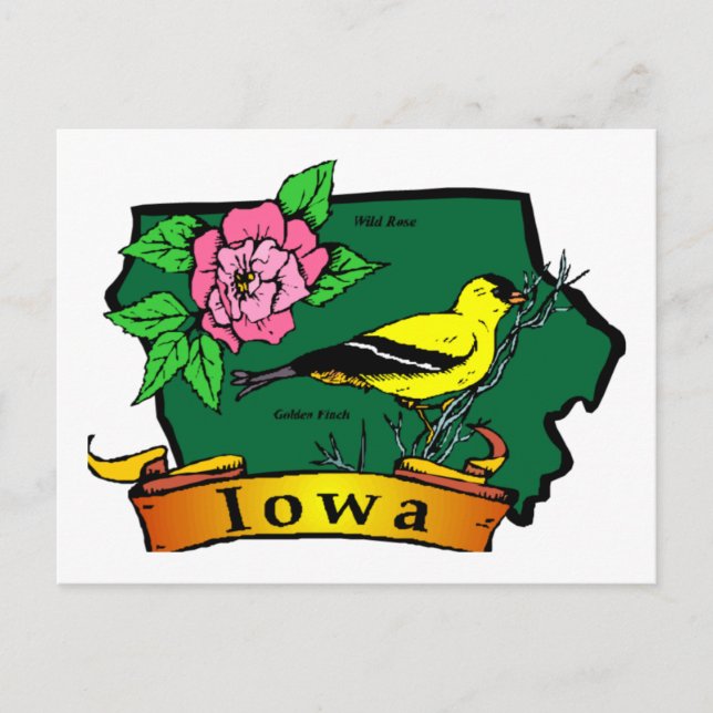 Iowa Map Postcard (Front)