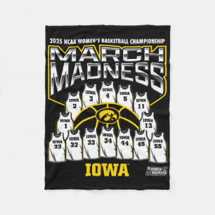 Iowa March Madness 2025 Women's Sketll Nil Fleece Blanket