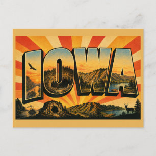 Iowa Mississippi Bluffs Caves Loess Hills Art Postcard