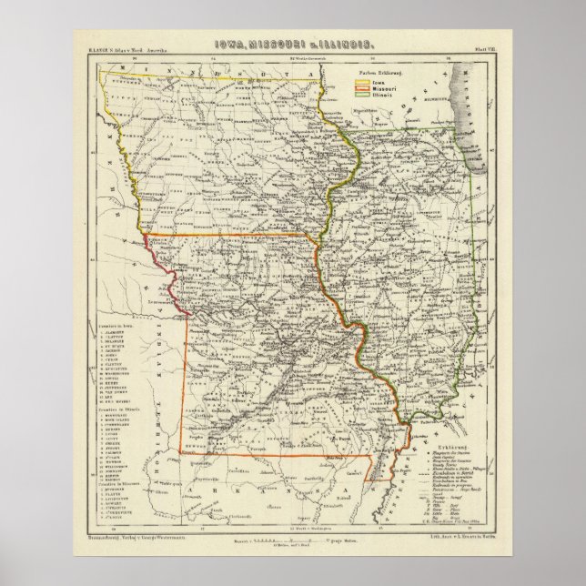 Iowa, Missouri, and Illinois Poster (Front)