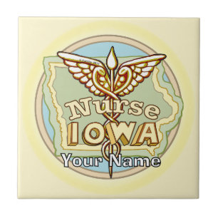Iowa Nurse Caduceus Tile