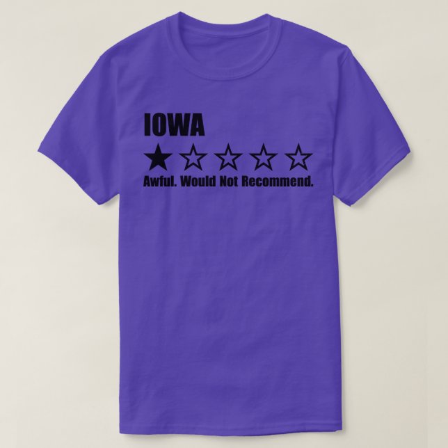 Iowa One Review TShirt (Design Front)