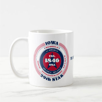 Iowa Patriotic Circular Monogram Mug
