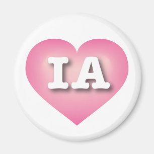 Iowa Pink Fade Heart - Big Love Magnet