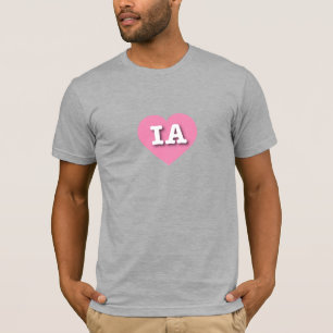 Iowa Pink Heart - I love IA T-Shirt
