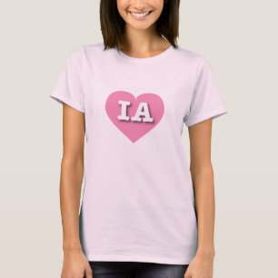 Iowa Pink Heart - I love IA T-Shirt