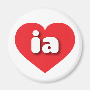 Iowa red heart - I love ia Magnet