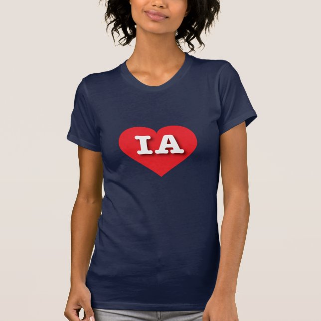 Iowa Red Heart - I love IA T-Shirt (Front)