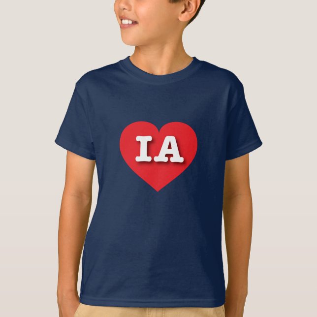 Iowa Red Heart - I love IA T-Shirt (Front)