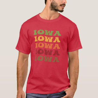 Iowa Retro Vintage Wavy Text Oversized T-Shirt