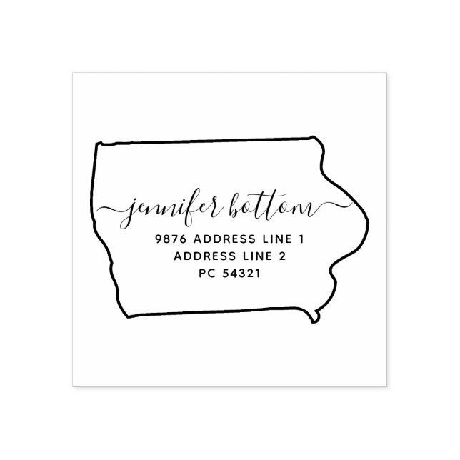 Iowa return address business rubber stamp (Imprint)