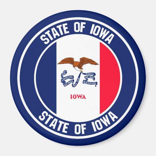 Iowa Round Emblem Magnet (Front)