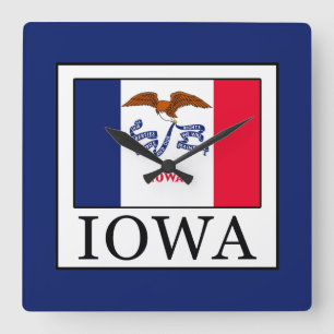 Iowa Square Wall Clock