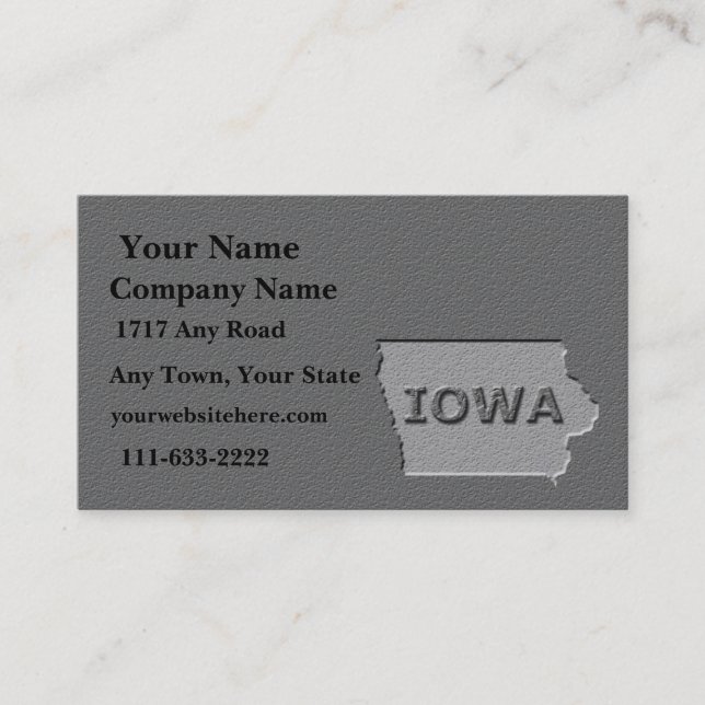 Iowa State Business card  carved stone look (Front)