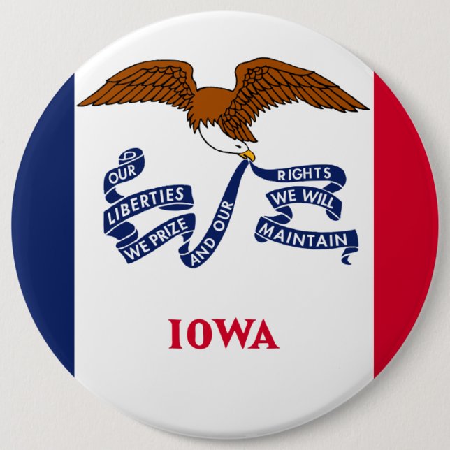 Iowa State Flag 6 Cm Round Badge (Front)