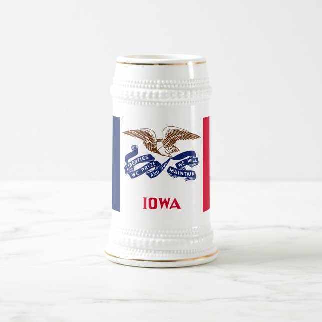 Iowa State Flag Beer Stein (Center)