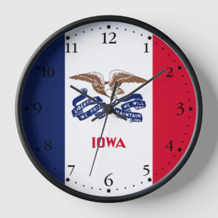 Iowa State Flag Clock