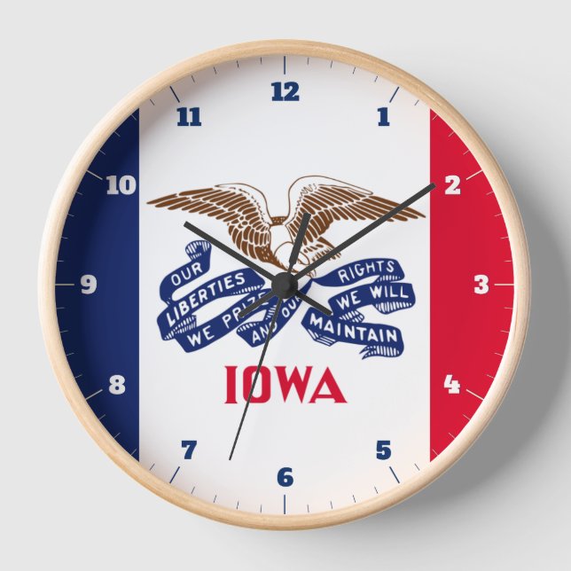 IOWA STATE FLAG CLOCK (Front)