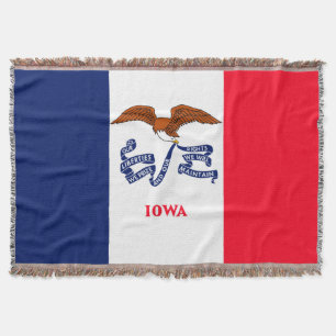 Iowa State Flag Design Decor Throw Blanket