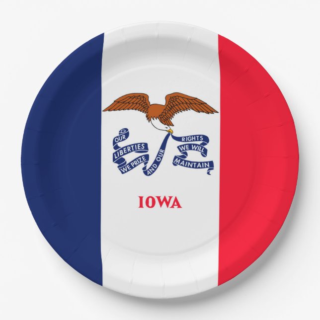 Iowa State Flag Design Paper Plate (Front)