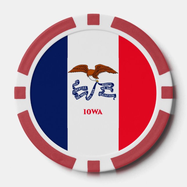 Iowa State Flag Design Poker Chips (Front)
